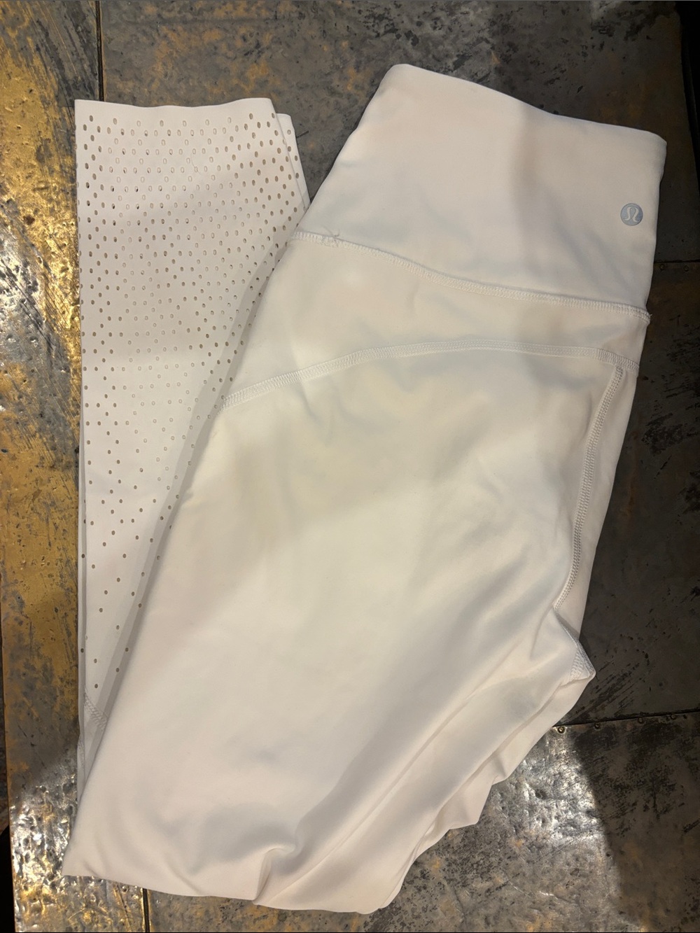 lululemon athletica White Leggings with Perforated Detail